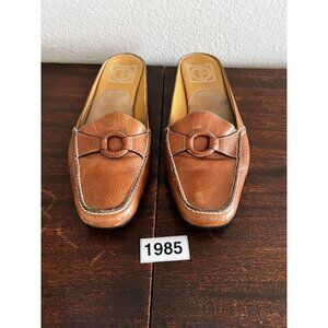 Cole Haan Air Mules Shoes Women’s Sz 7B Brown Leather Slip On Slide O Ring